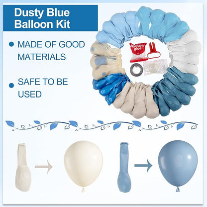 Amandir 173Pcs Dusty Blue Balloon Arch Garland Kit | Baby Light Dusty Blue - Image 3