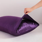 NTBAY 2 Pack Satin Queen Pillowcases for Hair and Skin, Luxurious and Silky Pillow Cases with Envelope Closure, 20x30 Inches, Eggplant Purple