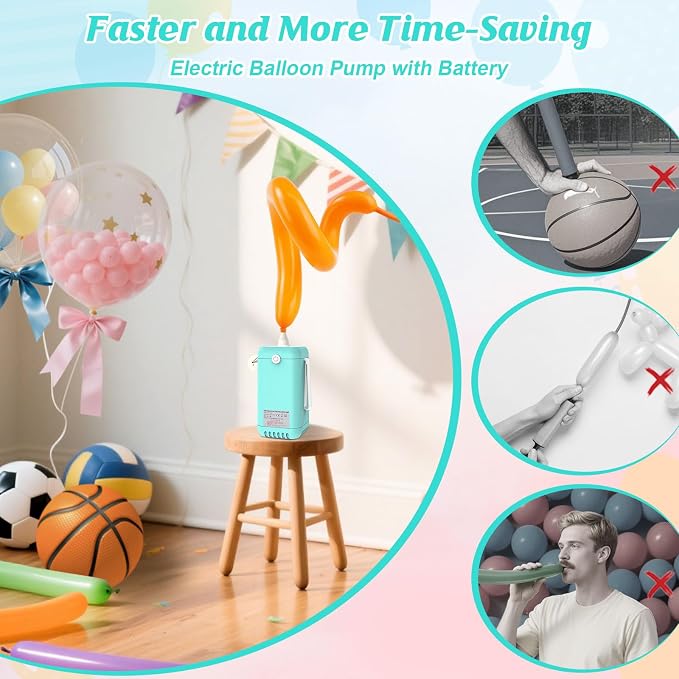 Ball Pump Balloon Pumps Electric, Balloon Pump Portable Long Animal Balloon Pump - Image 5