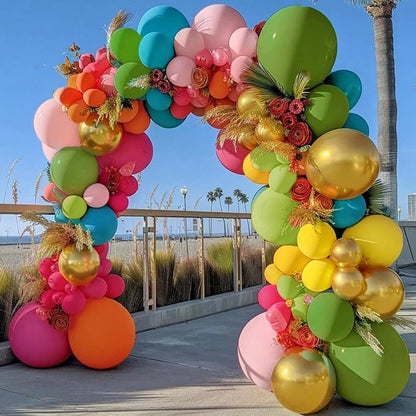 Tropical Balloons, 50 Packs 12 Inch Hawaiian Balloons Hot Pink Orange Teal - Image 7