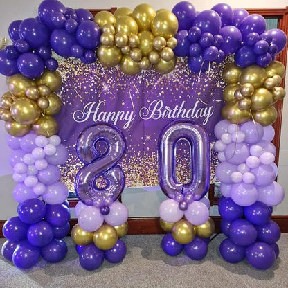 Purple and Gold Balloons Arch Kit - Image 5