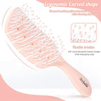Hair Brush,Curved Vented Paddle Detangle Brush for Faster Blow Drying,Soft Flexible Bristles Glide Thru Tangles with Ease, Detangling Styling Hair Brushes for Women Curly Thick Wet Hair