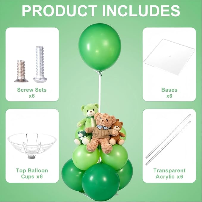 6 Pack Clear Acrylic Balloon Stands - Image 3