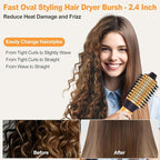 Hair Styler Hair Dryer Brush - 110,000 RPM High-Speed Hot Air Styler,Multi Stylers with Auto-Wrap Curler, Professional Blow Dryer Brush for Fast Curling Volumizing Styling (Black-Orange)
