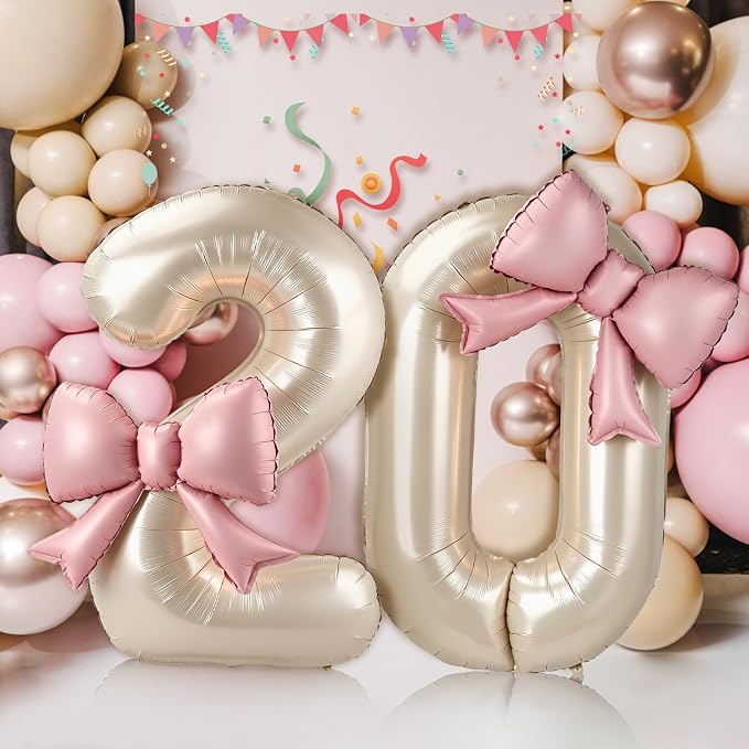 40 Inch Cream Number 0 Balloon - Image 5