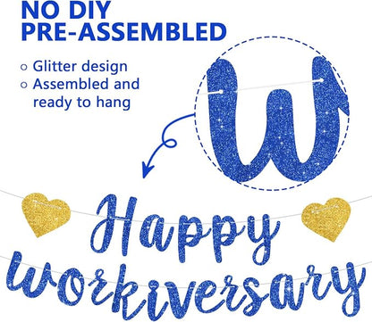 Blue Glitter Happy Workiversary Banner - Image 3