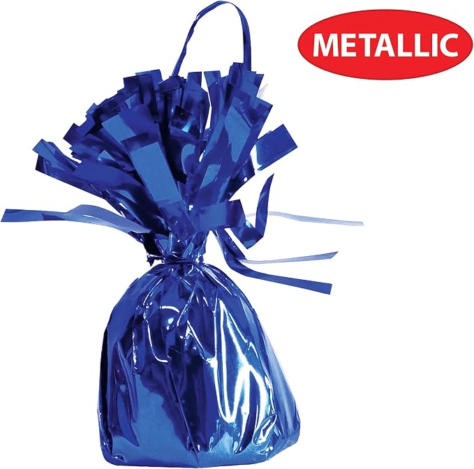 Beistle Blue Metallic Wrapped Balloon Weights, Centerpieces and Table Décor - Image 5