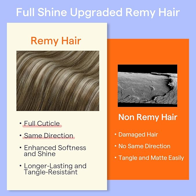 Full Shine Clip in Balayage Hair Extensions 24 Inch Human Hair Extensions Clip ins Seamless 7 Pcs 120 Grams Real Human Hair Clip in Extensions Natural Ends
