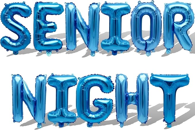 2 Set 22Pcs Blue SENIOR NIGHT Letter Balloons 16in Balloon Foil Letter by Fezava