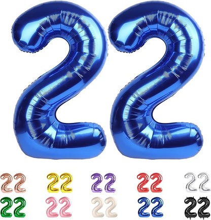 22 Balloon Numbers 40Inch for 22 Year Old Birthday Decorations, Dark Blue | by Mluchee