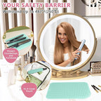 Larger Size Silicone Heat Resistant Mat for Curling Irons, Flat Irons, Hair Straightener and Other Hair Styling Tools, Portable Hot Tools Pad Cover for Travel Vanity Salon(12.0" x 9.0")
