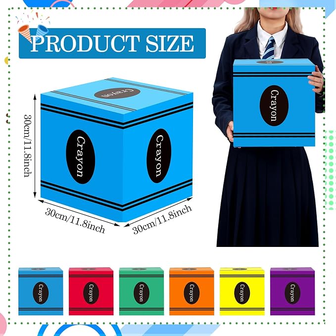 Kolldenn 6 Pcs Back to School Decorations Crayon Balloon Boxes, First Day of - Image 2