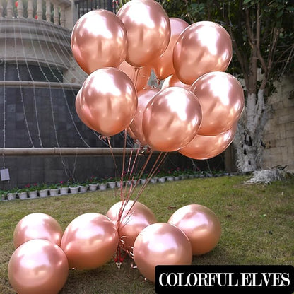 Rose Gold Latex Metallic Chrome Balloons, 12 Inch - Image 5