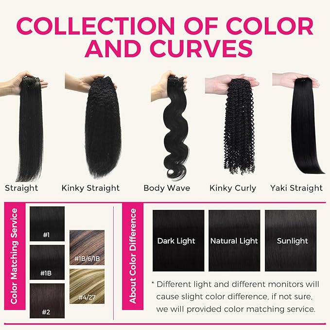 Lashey Clip in Hair Extensions Human Hair Light Yaki Straight 14 Inch 7pcs 120g Human Hair Natural Black Hair Extensions Clip in Extensions Real Human Hair for Women