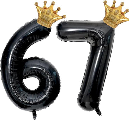 40 inch Large Black 67 Balloon Number by Unknown