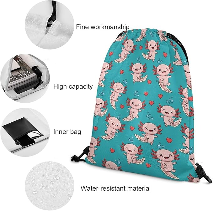 Drawstring Backpack Gym Sackpack Lightweight Waterproof String Bag - Image 4