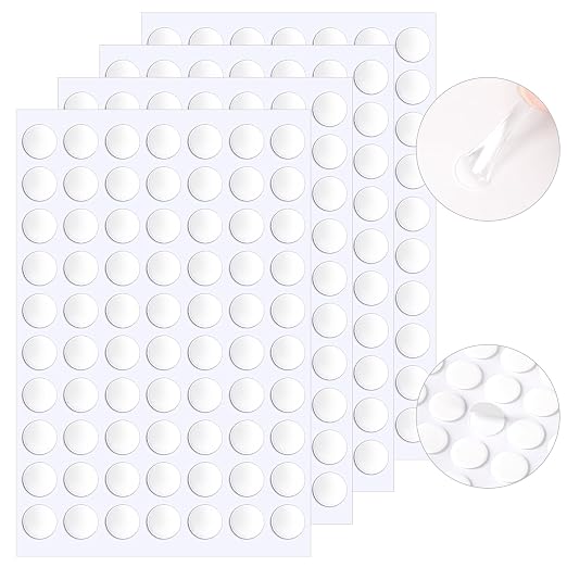 JANYUN 140 Pcs Double Sided Sticky Dots, 15 mm Round Putty Clear Tape | Glue No by JANYUN