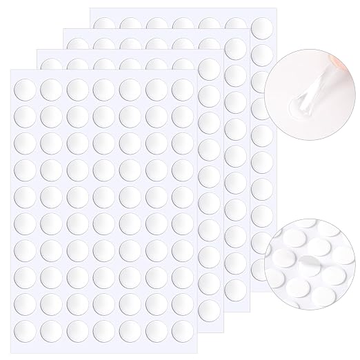 JANYUN 1000 Pcs Mounting Tape Dots, 15 mm Round Sticky Putty Clear Tape | by JANYUN