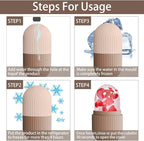 XHJRI Ice Face Roller Massager,Ice Cube Roller for Face, Eyes and Neck Naturally Conditioning and Skin Care,De-Puff Eye Bags,Reduce Migraine Pain,Reusable Massage Silicone Ice Mold (Coffee)