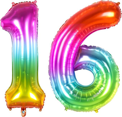 16 Balloon Numbers, Sweet 16 Balloons by IOOYEE