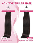 YoungSee Clip in Human Hair Extensions Darkest Brown Real Human Hair Extensions Clip ins Brown Clip in Hair Extensions for Black Women 7Pcs 12Inch 85G