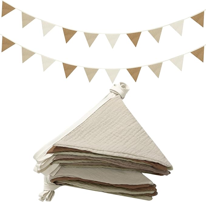 Oudain 2 Pcs Pennant Banner Flags Nursery Garland Triangle Bunting Flags by Oudain