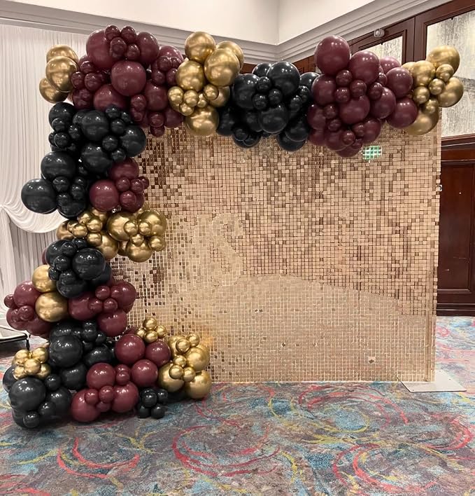 Burgundy and Gold Balloon Arch Kit - Image 5