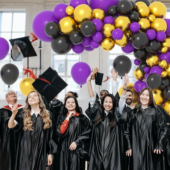 Purple Black Gold Balloon Arch Garland Kit - Image 7