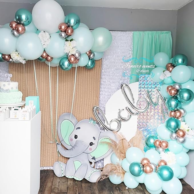 Voircoloria 66pcs Mint Green Pastel Green Latex Party Balloons, 12inch | - Image 8