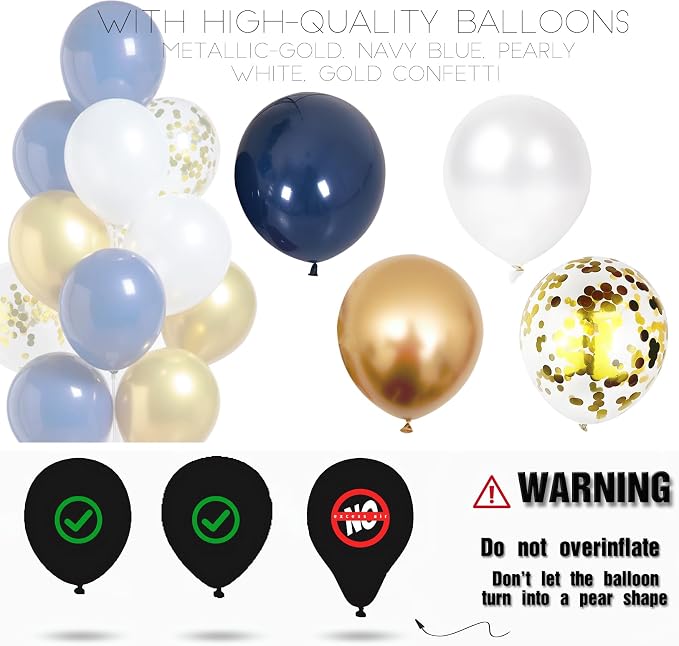 2Set Blue Gold Balloon Column Stand Kit - Image 3