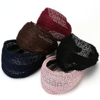 LONEEDY 5 Pack Wide Hard Headband with Teeth for Women, Girls’s Hair Band Pleated Cloth Fabric Hair Hoop Accessories (Mixed colors E)