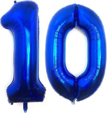 40 Inch Navy Blue 10 Number Balloons Giant 10 Balloons Navy Blue Birthday 10 by LHOAVWE