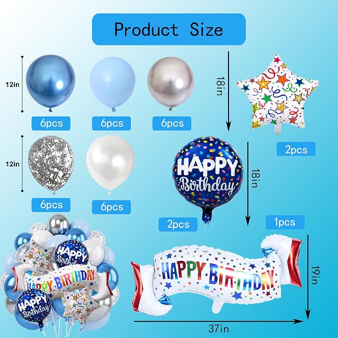 Birthday Decoration Set Colorful Happy Birthday Banner Balloon - Image 2