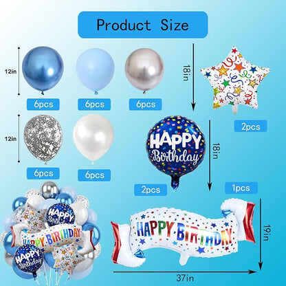 Birthday Decoration Set Colorful Happy Birthday Banner Balloon - Image 2