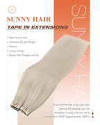 Sunny Hair Blonde Tape in Hair Extensions Human Hair, 20 inch Tape in Extensions Remy Tape ins Human Hair Extensions for Women 50g 20Pcs