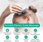 ORIA Electric Scalp Massager, Pet Massager for Dogs and Cats, Waterproof Head Massager with 4 Removable Massage Heads, 96 Nodes, for Stress Relief, Full Body Relaxation, Promote Bonding