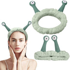 Jowmoy Cute Light green Snail Headband,Wash Face for Women Makeup Shower Spa Headband (1pack)
