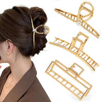 Mehayi 3 PCS Metal Large Hair Claw Clips for Thick Heavy Hair, Big Non-Slip Hair Catch Barrette Jaw Clamp, Strong Hold Claw Barrettes for Long Hair, Fashion Hair Styling Accessories for Women Girls