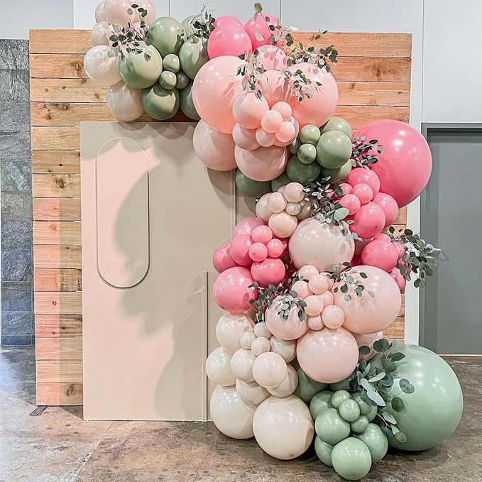 Sage Green Balloons for Boho Baby Shower Fairy Birthday Party Decorations | - Image 4
