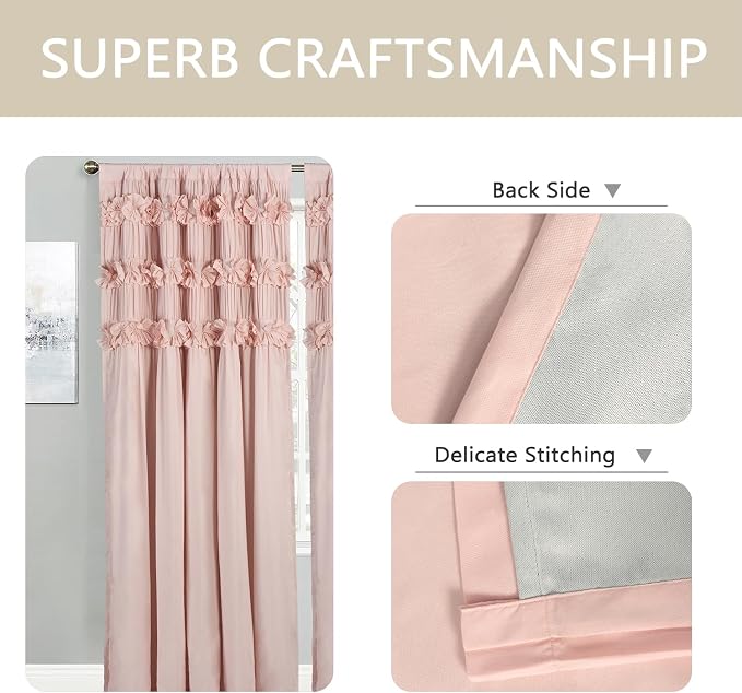 Peach Pink Blackout Curtains - Image 6