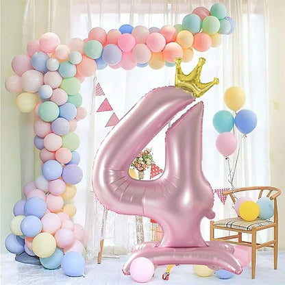 Crown Pink Number 4 Balloon - Image 4