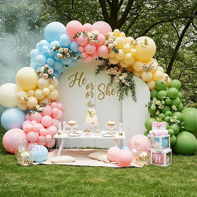 Pastel Balloon Arch Kit for Baby Shower Decorations, Birthday Party, Garden - Image 4