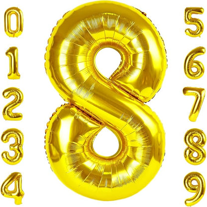 Number Balloon Gold Number 8 for 8 18 Birthday Party Decorations, 40 Inch | by Mluchee