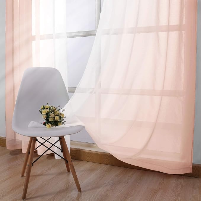 DWCN Faux Linen Ombre Sheer Curtains - Image 4