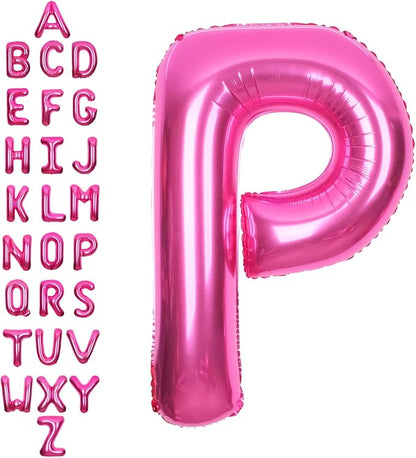 SUWEN 40 Inch Hot Pink Large P Letter Balloons Big Foil Helium Letter A-Z | by SUWEN