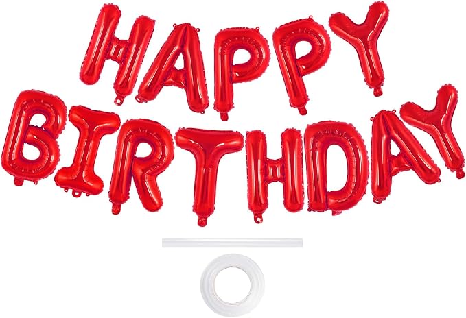 Happy Birthday Balloons Banner, Foil Balloon Personalized Name Letters Balloons by TOTAFAM