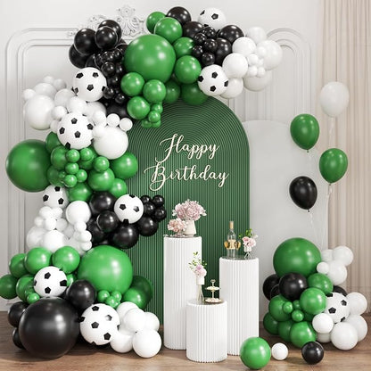 Black Green White Balloon Garland Arch Kit by Unknown