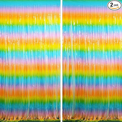 BRAVESHINE Colourful Fringe Curtains | Holidays Party Streamers Backdrop | 2Pcs by BRAVESHINE