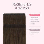 GOO GOO Genius Tape in Hair Extensions, Hand Tied Tape Weft, 4A Chocolate Brown, 20inch 50g 20pcs, Remy Human Hair, Seamless Invisible Tape, Natural Blend, Lightweight