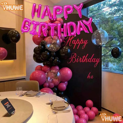 16 Inch Happy Birthday Balloon, Hot Pink Happy Birthday Balloons Banner - Image 7
